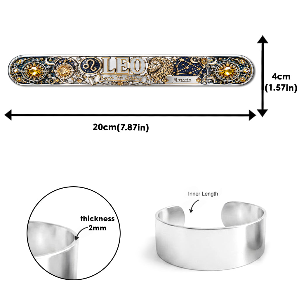 Zodiac Sign Luxury - Personalized Horoscope Shaped Cuff Bracelet