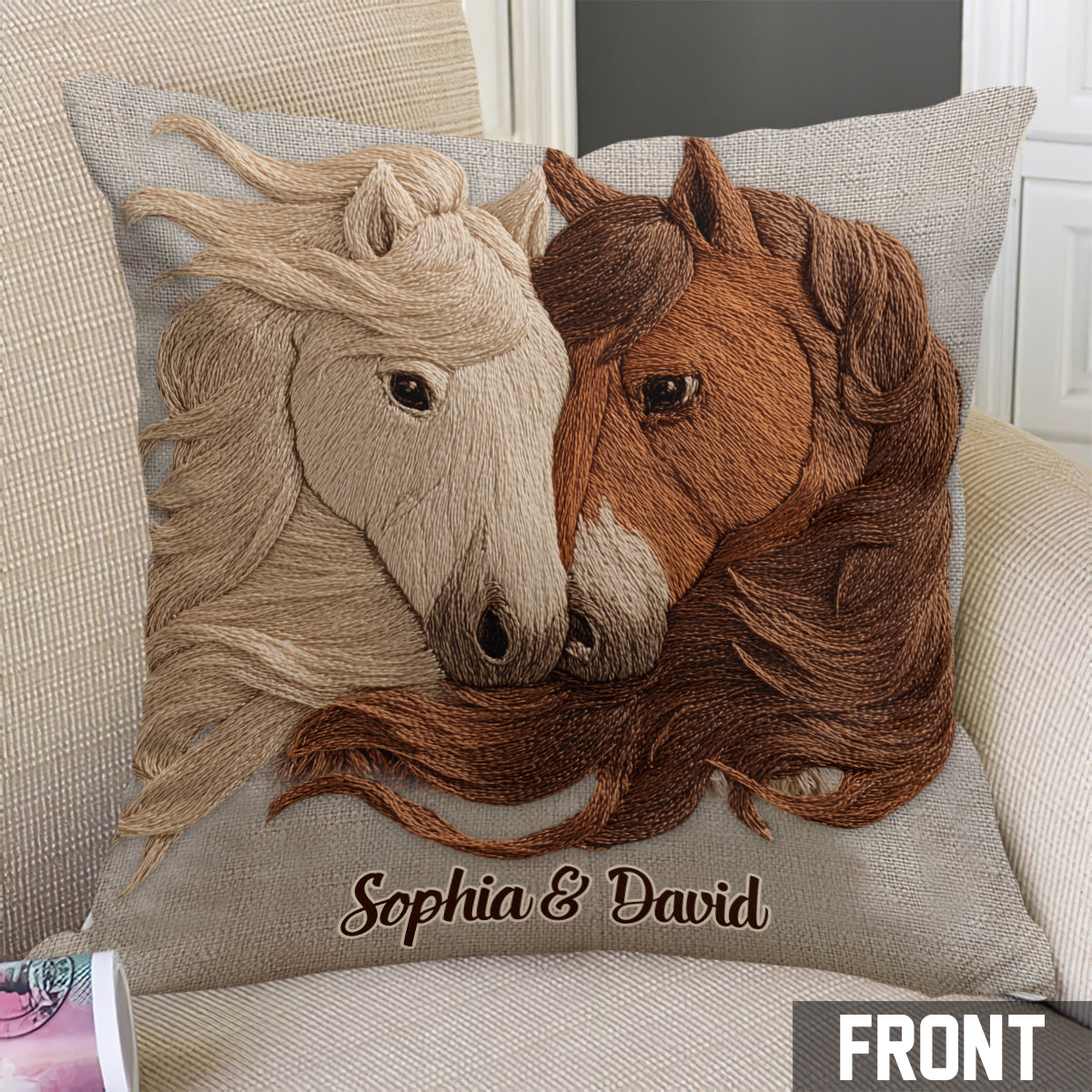 Coussin décoratif personnalisé pour couple « Toi et Moi »