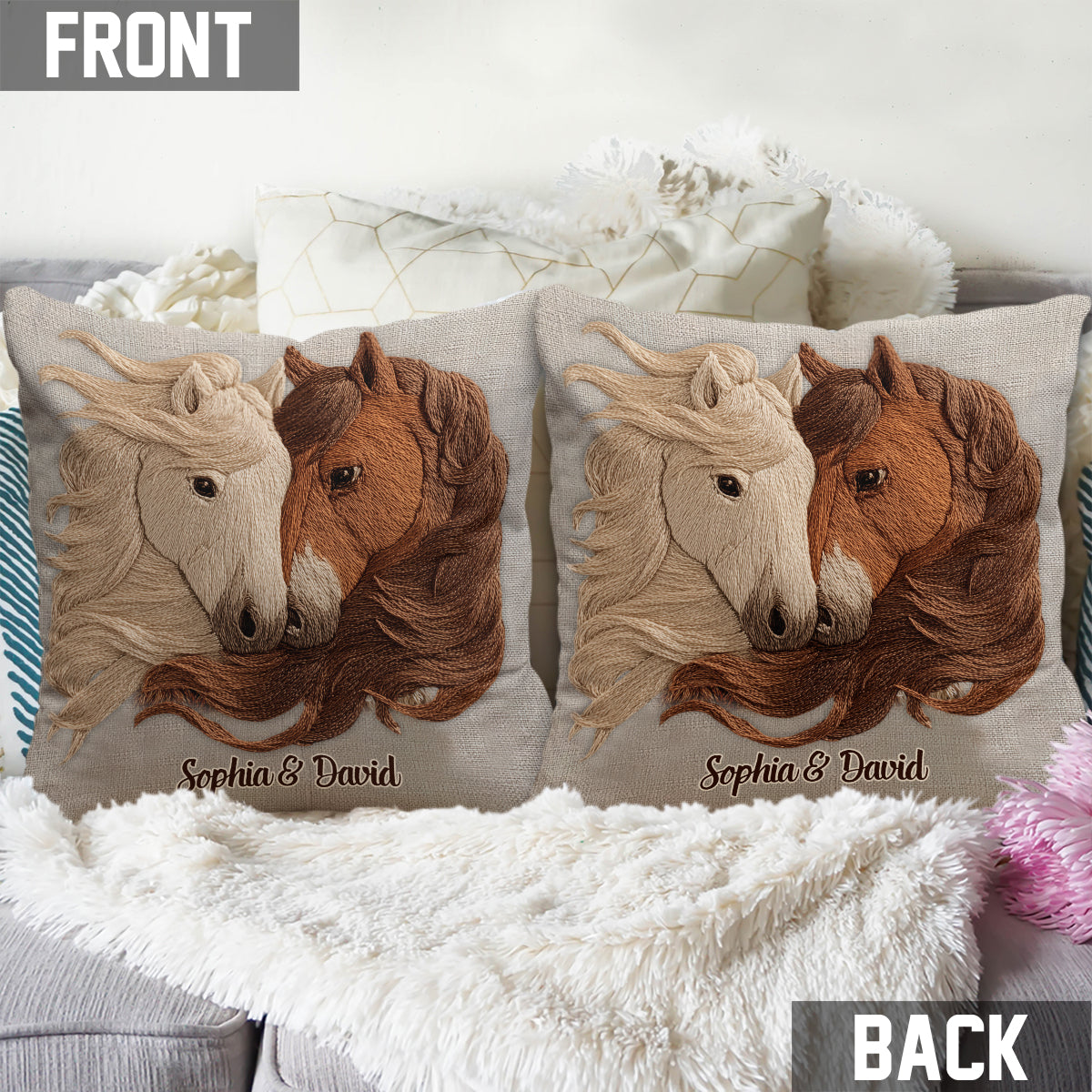 Coussin décoratif personnalisé pour couple « Toi et Moi »
