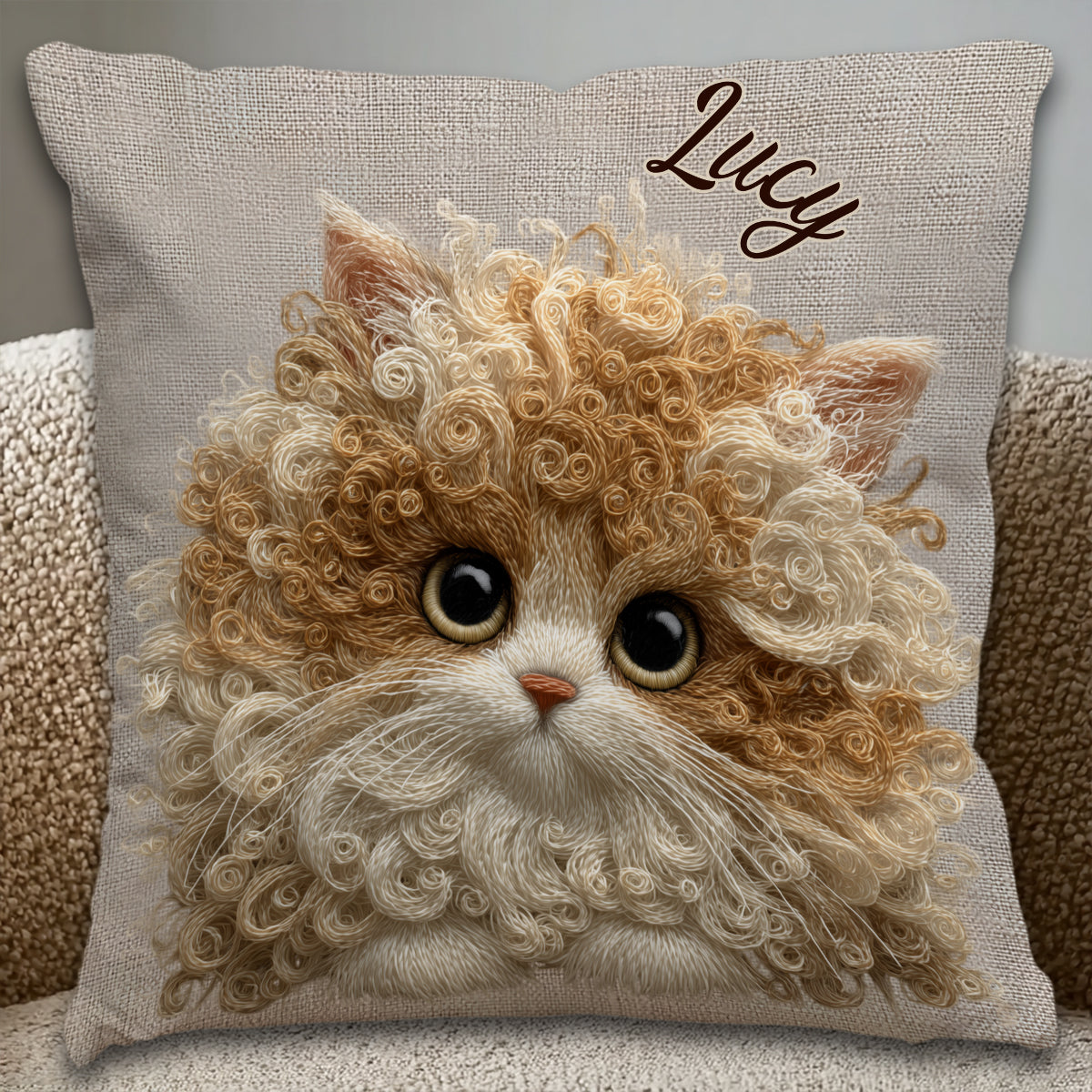 Amoureux des chats - Coussin décoratif personnalisé pour chat