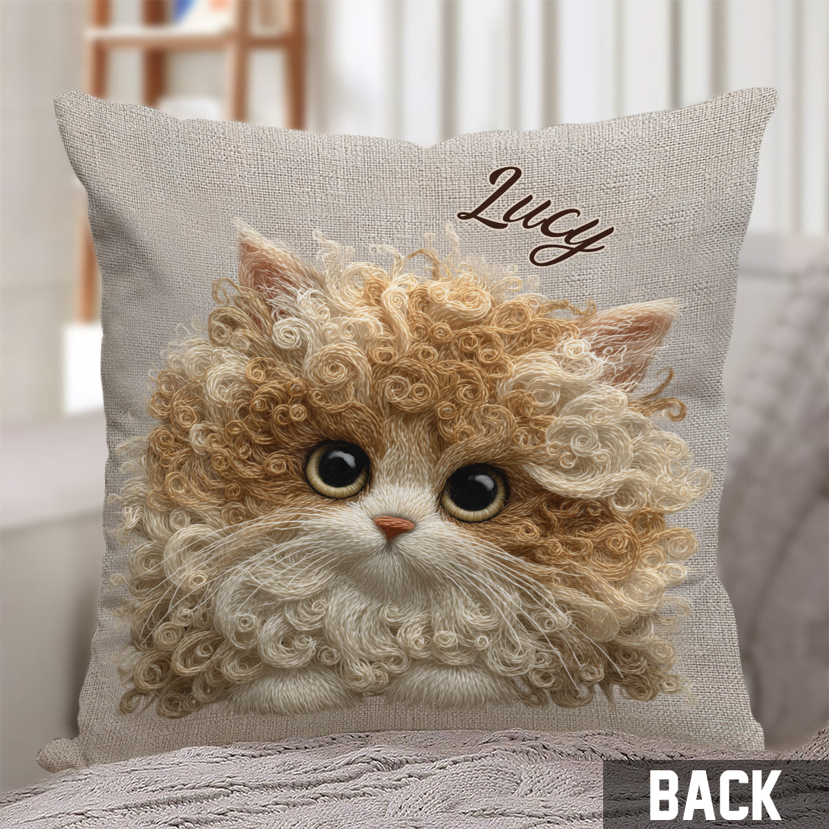 Amoureux des chats - Coussin décoratif personnalisé pour chat