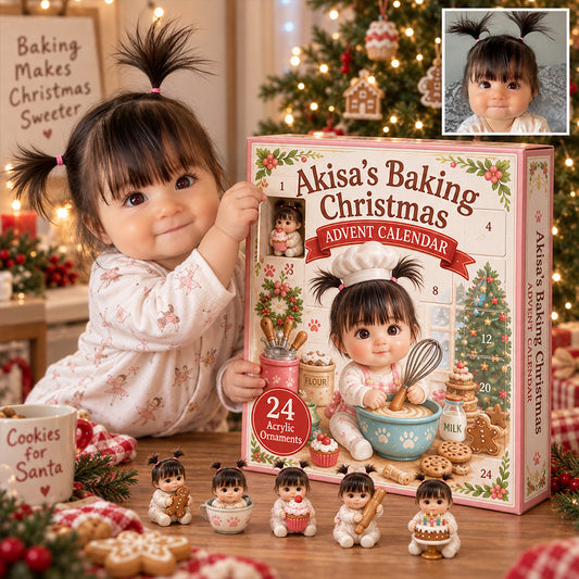Calendrier de l'Avent Personnalisé avec Photos, Amour de la Pâtisserie - Avec Collectibles 3D