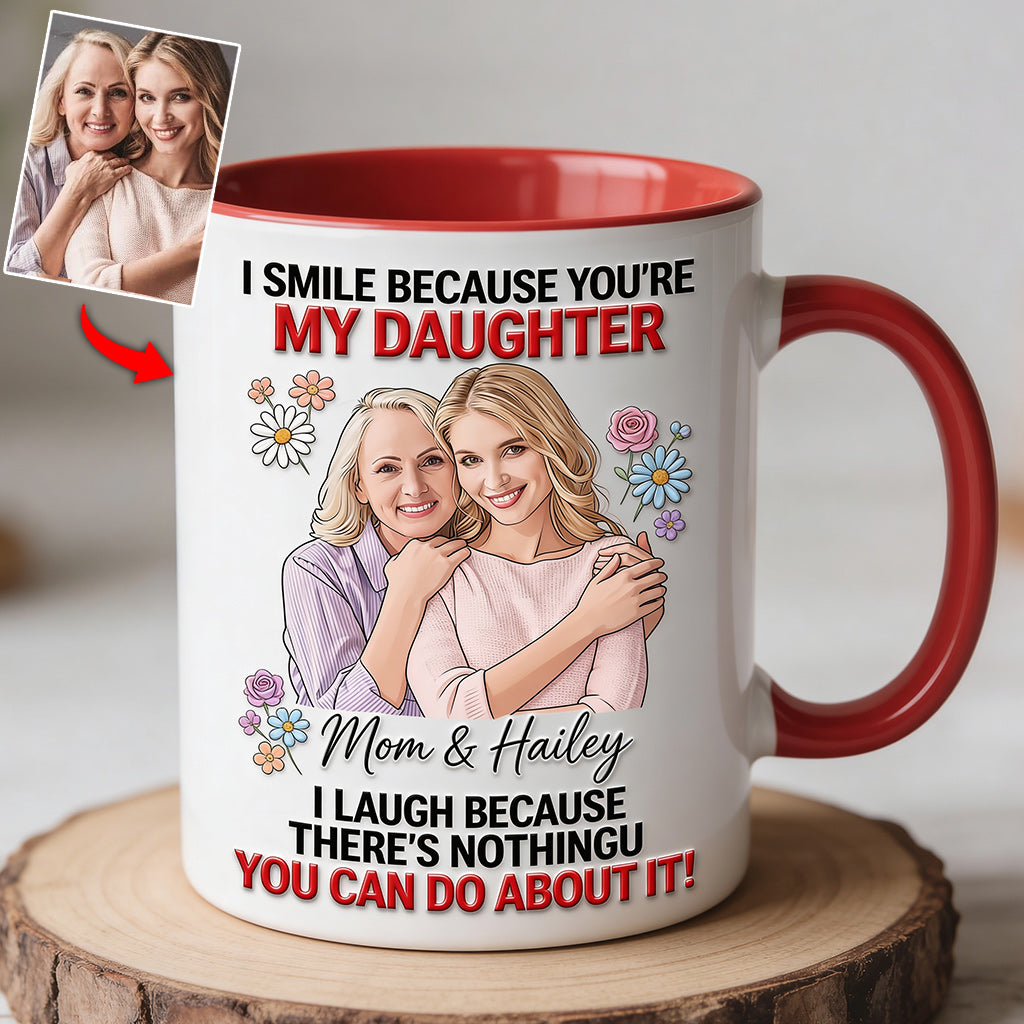 Daughter Gift Idea - Personalized Daughter Set Accent Mug with Acrylic Stirrers