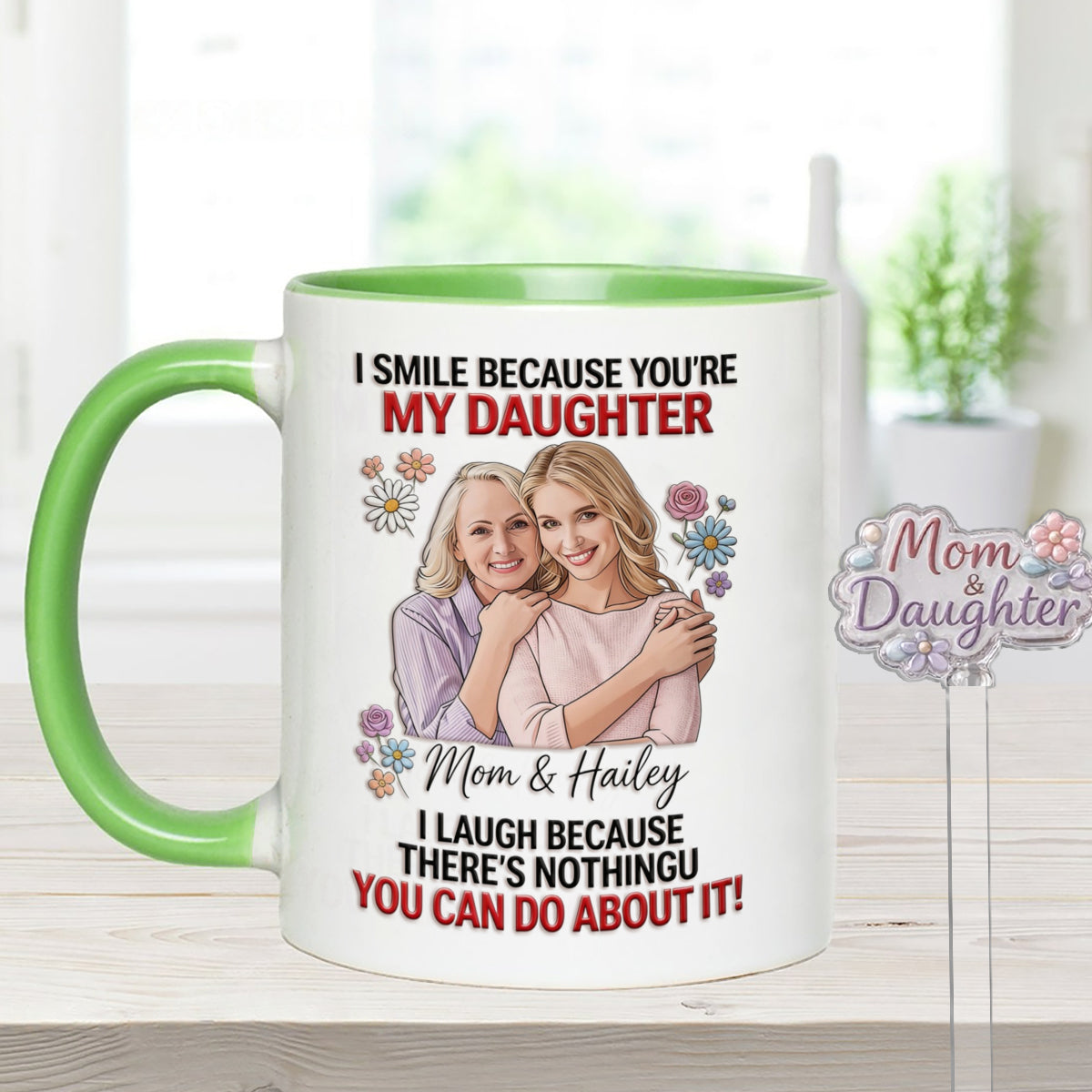 Daughter Gift Idea - Personalized Daughter Set Accent Mug with Acrylic Stirrers