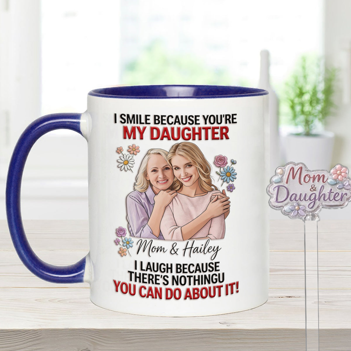 Daughter Gift Idea - Personalized Daughter Set Accent Mug with Acrylic Stirrers