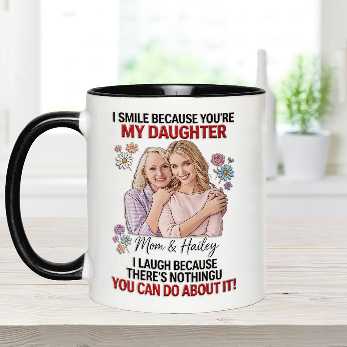 Daughter Gift Idea - Personalized Daughter Set Accent Mug with Acrylic Stirrers