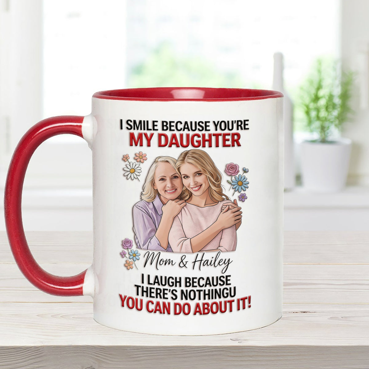 Daughter Gift Idea - Personalized Daughter Set Accent Mug with Acrylic Stirrers