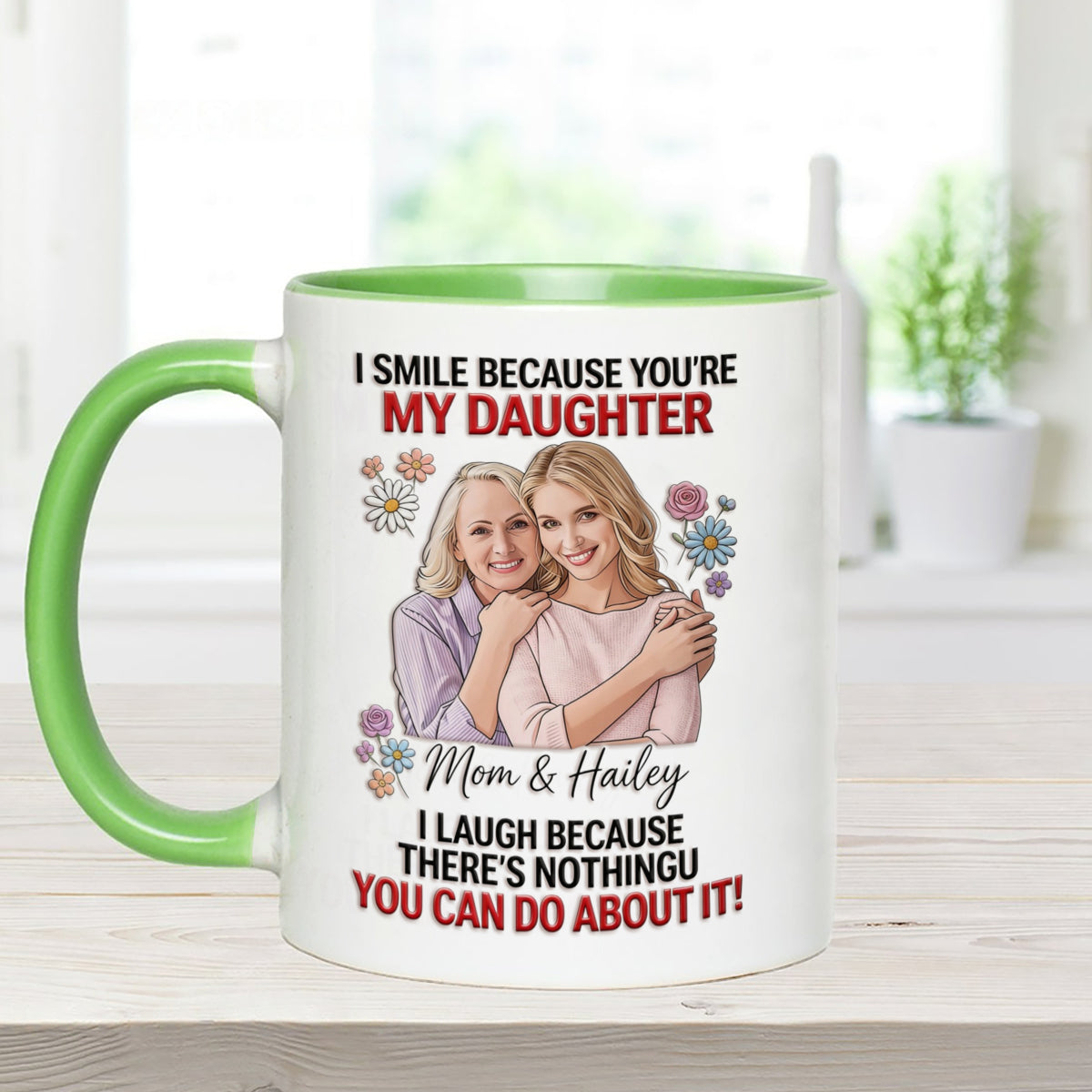 Daughter Gift Idea - Personalized Daughter Set Accent Mug with Acrylic Stirrers