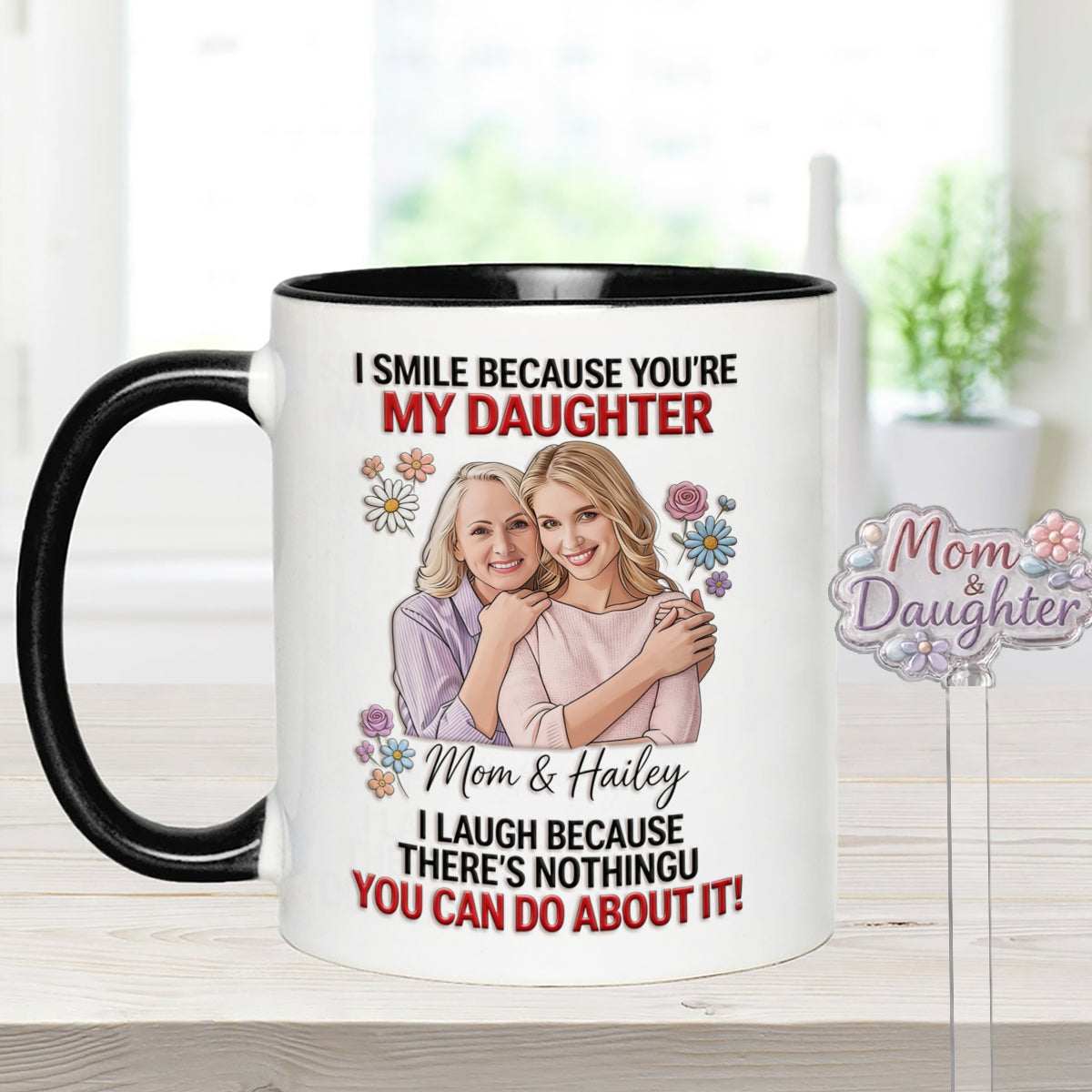 Daughter Gift Idea - Personalized Daughter Set Accent Mug with Acrylic Stirrers
