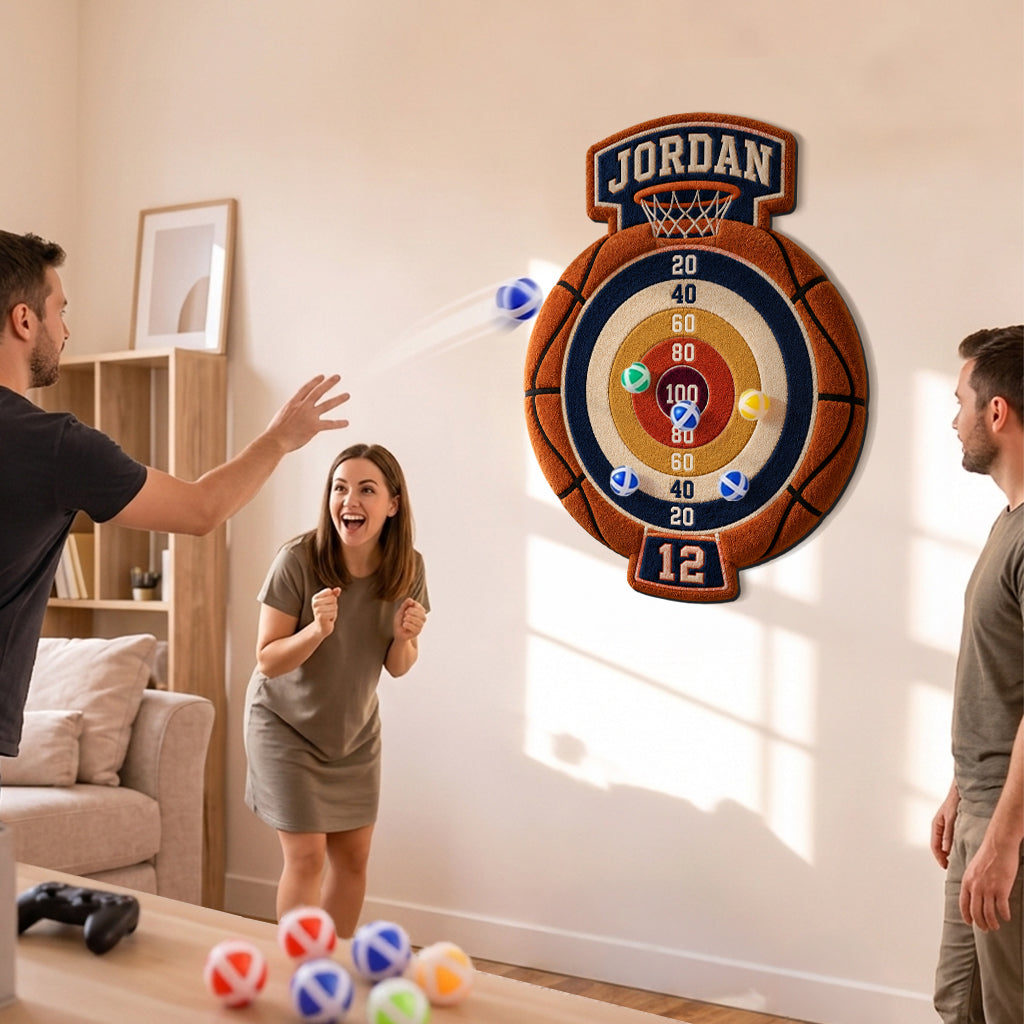 Ready, Aim, Giggle! - Personalized Son Sticky Ball Dart Board Set