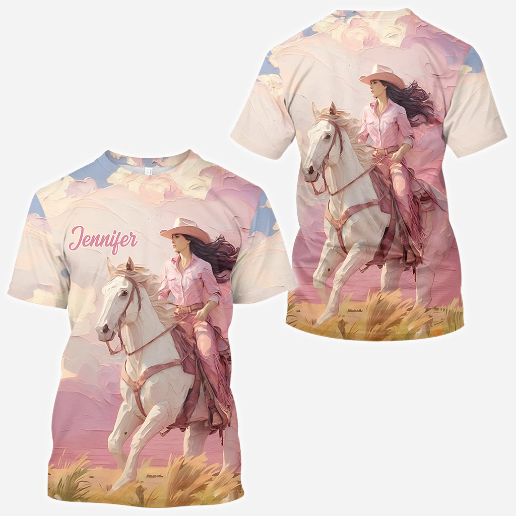 Pink Cowgirl - Personalized Cowgirl All Over Shirt