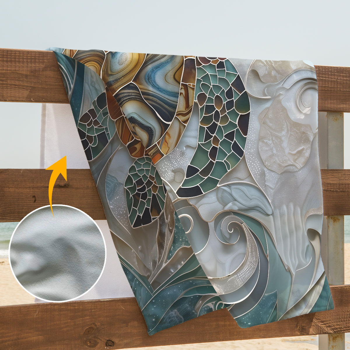 Serviette de plage/de bain personnalisée à séchage rapide avec motif tortue marine