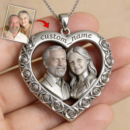 I Love You - Personalized Couple Shaped Acrylic Pendant Necklace