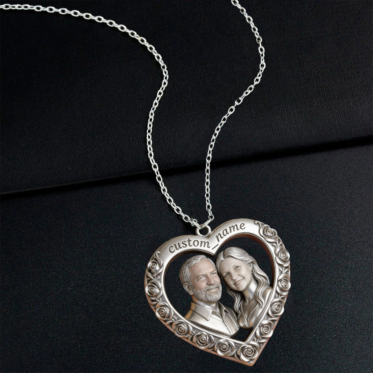 I Love You - Personalized Couple Shaped Acrylic Pendant Necklace