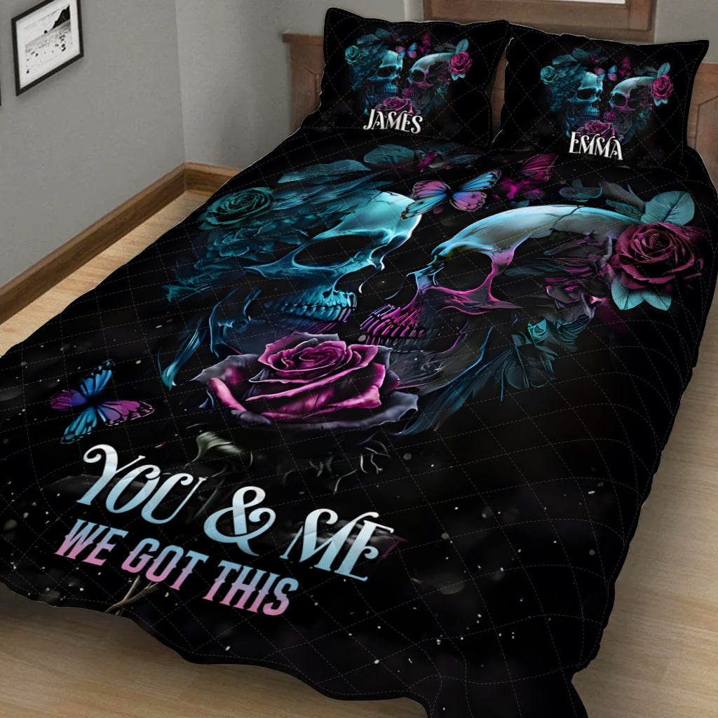 You & Me We Got This - Personalized Skull Quilt Set