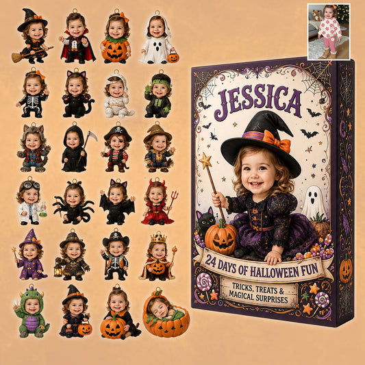24 Jours de Fun Halloween - Calendrier de l'Avent Enfant Personnalisé avec Ornements