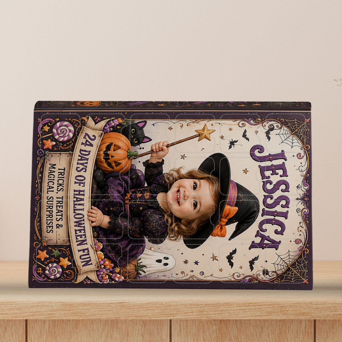 24 Days Of Halloween Fun - Personalized Kid Advent Calendar With Ornaments