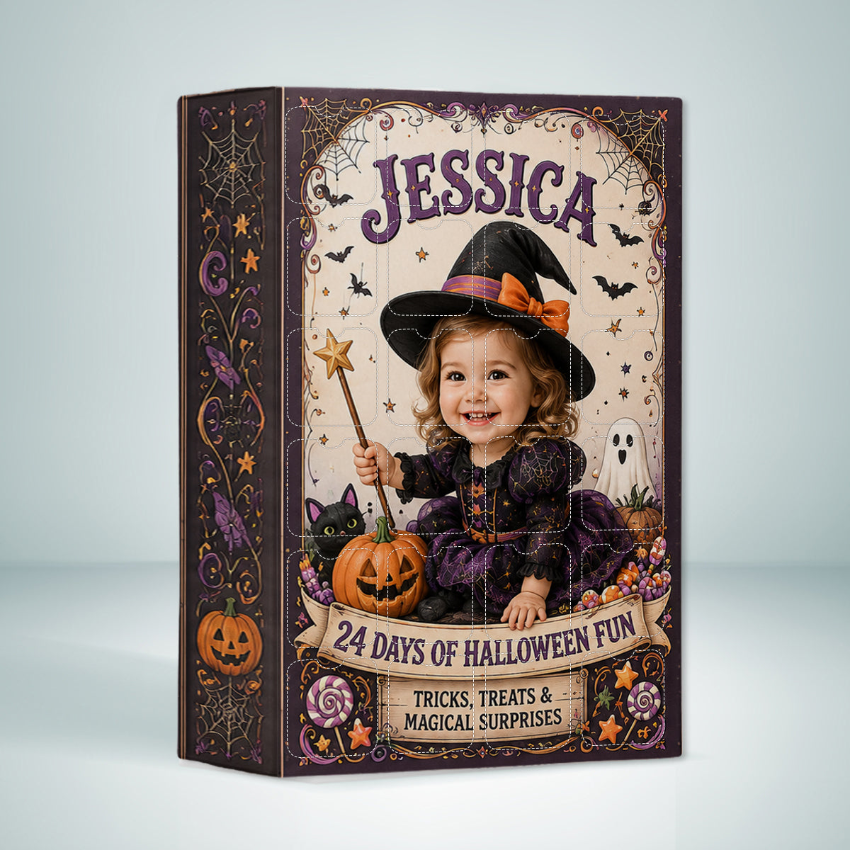 24 Days Of Halloween Fun - Personalized Kid Advent Calendar With Ornaments
