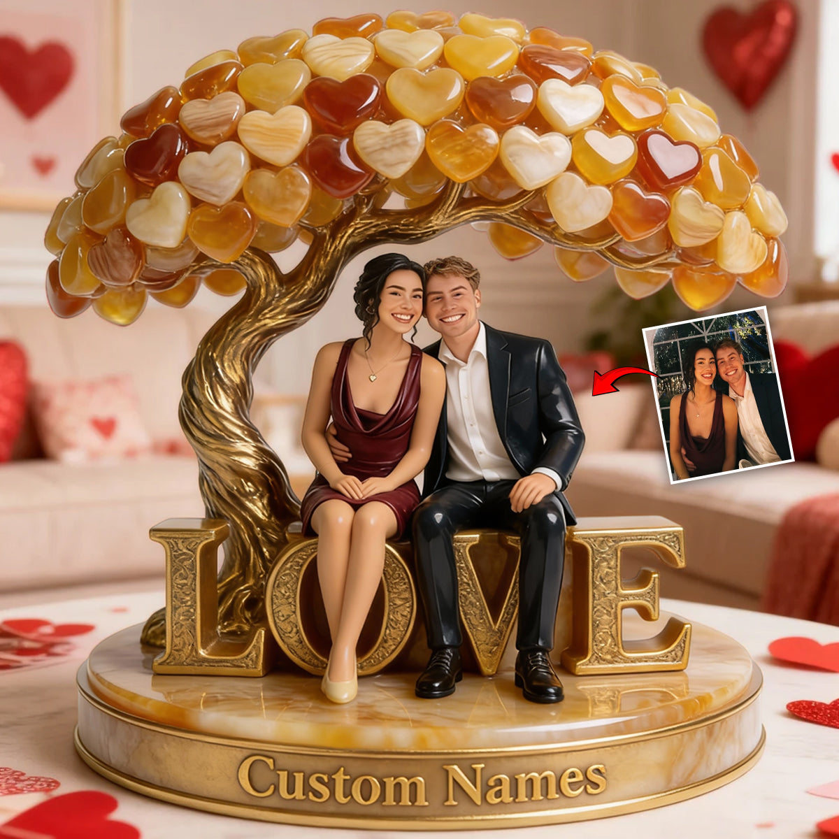 Je t'aime - Plaque acrylique personnalisée pour couple, forme sur mesure