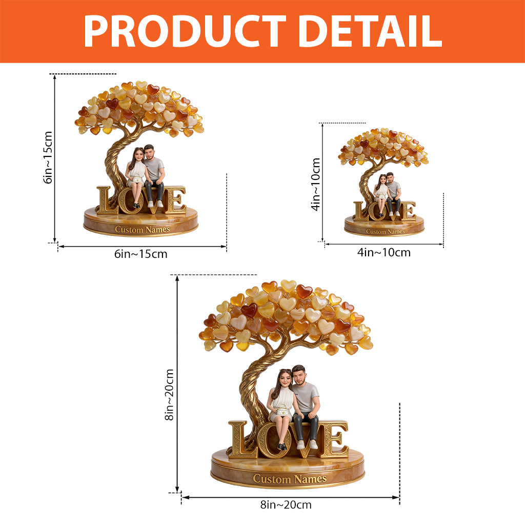 Je t'aime - Plaque acrylique personnalisée pour couple, forme sur mesure