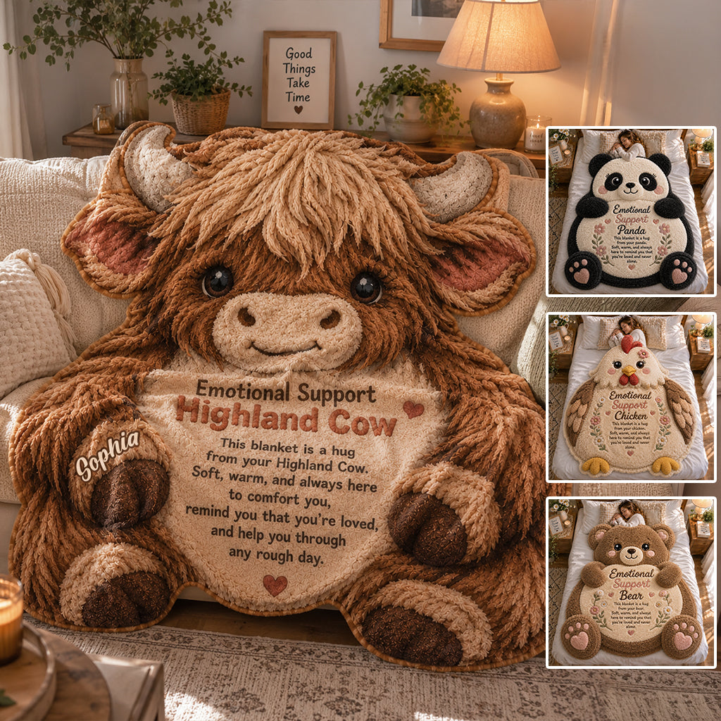 Emitional Support Animals - Personalized Self Love Shaped Fleece Blanket