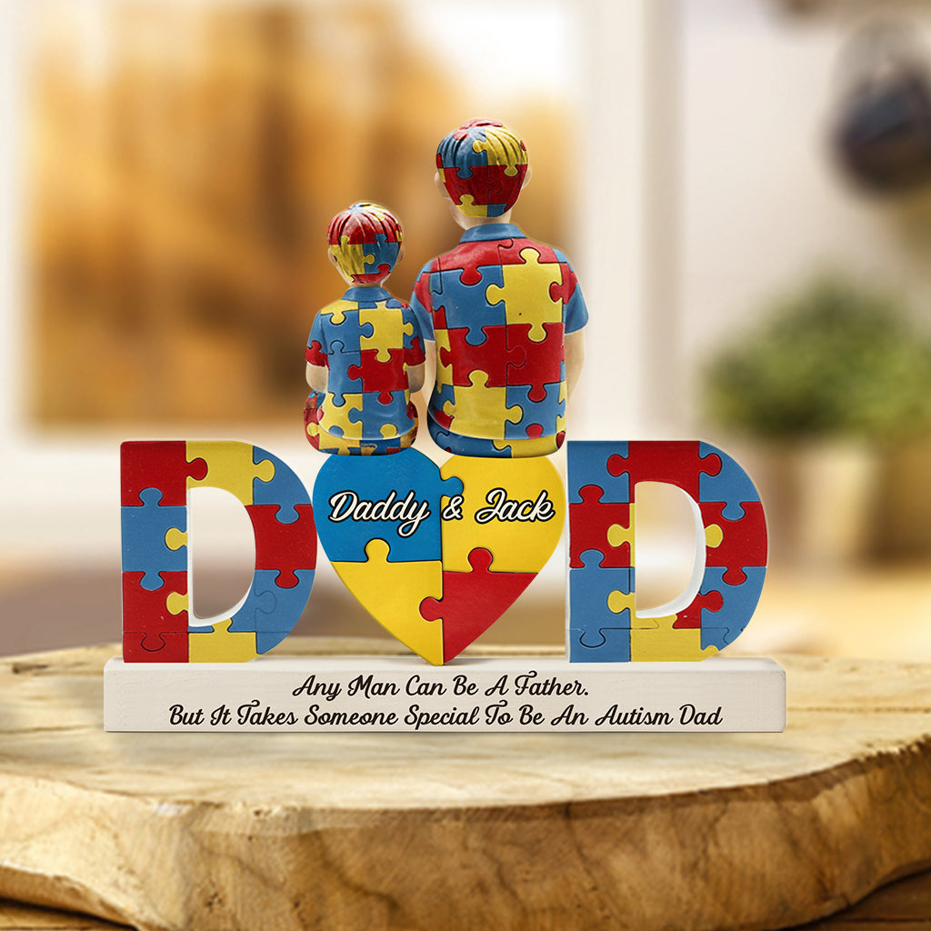 Papa d'enfant autiste - Plaque acrylique personnalisée pour la sensibilisation à l'autisme.