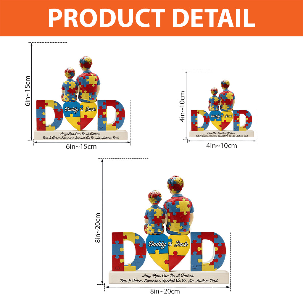 Papa d'enfant autiste - Plaque acrylique personnalisée pour la sensibilisation à l'autisme.