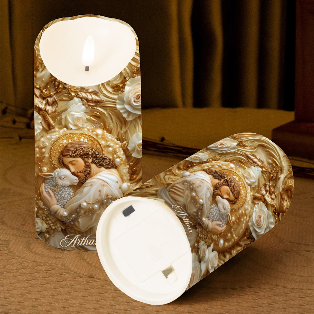 Foi éternelle - Bougie chrétienne sans flamme personnalisée