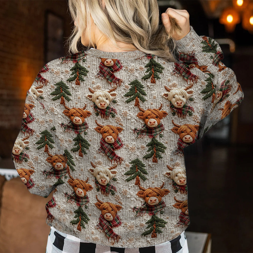 Love Highland Cow - Personalized Highland Cow Ugly Sweater