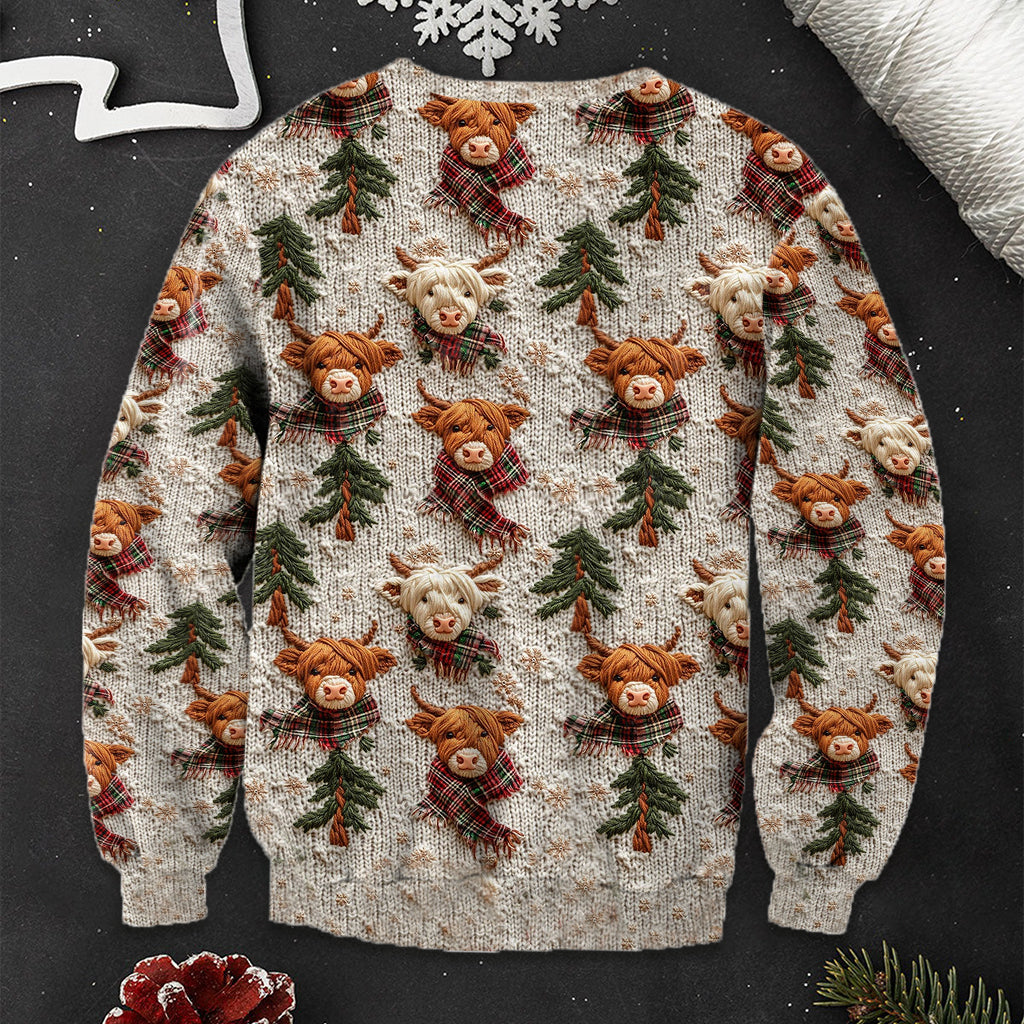 Love Highland Cow - Personalized Highland Cow Ugly Sweater