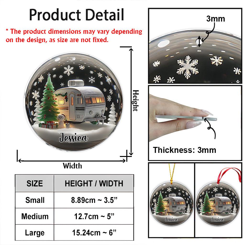 Retro RV Camper Christmas - Personalized Camping Ornament