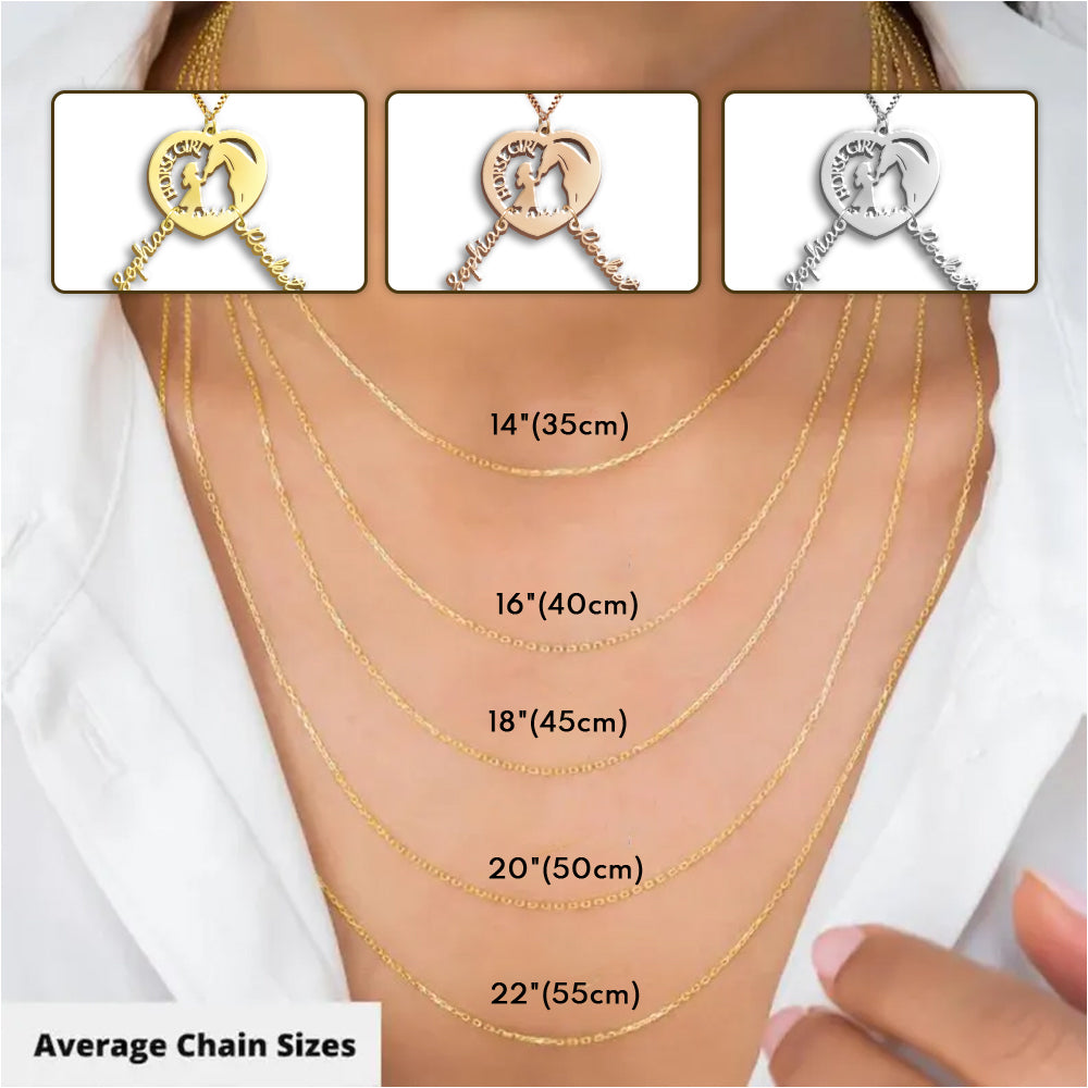 Collier cheval personnalisé avec breloques pour fille à cheval