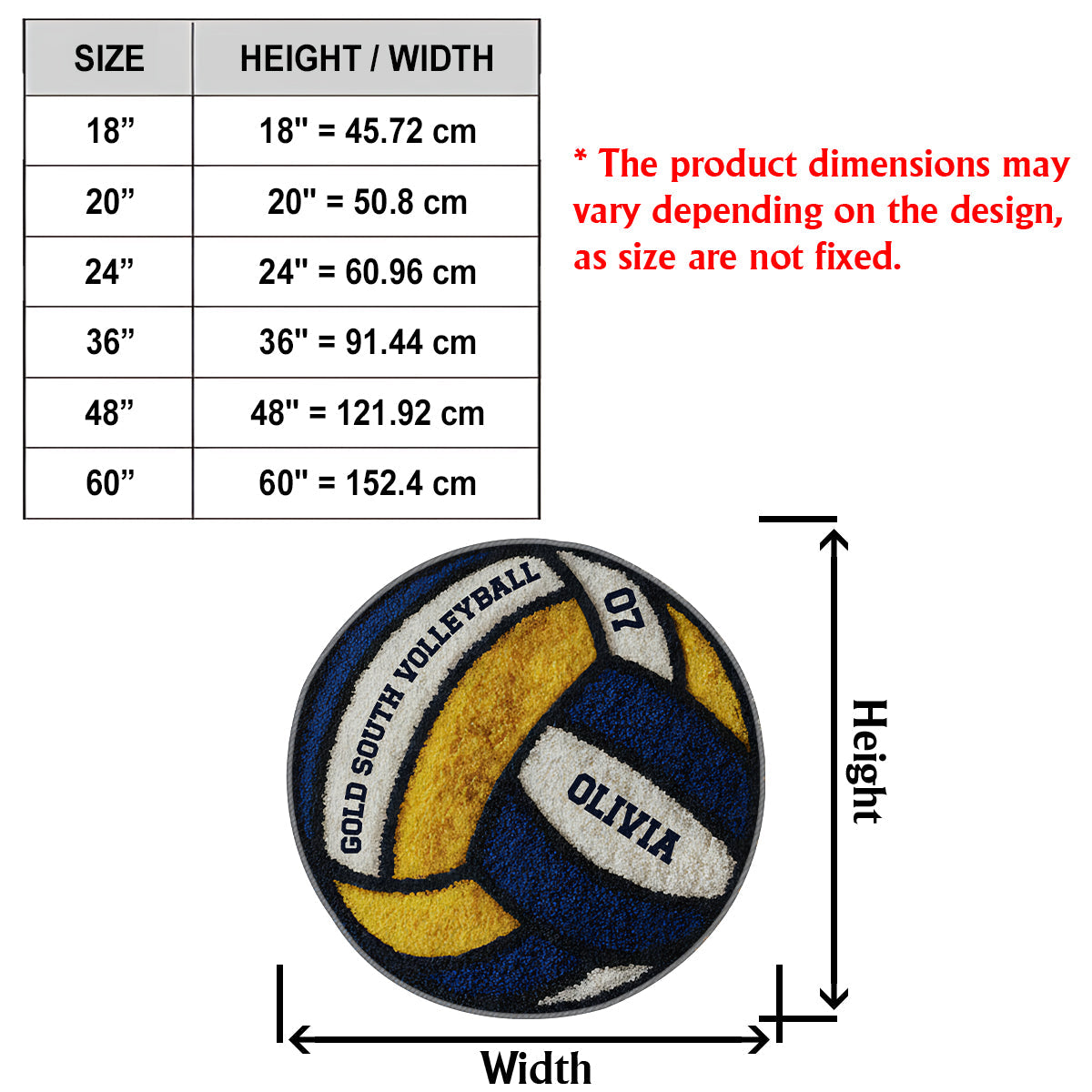 J'adore le volley-ball - Tapis de volley-ball antidérapant personnalisé