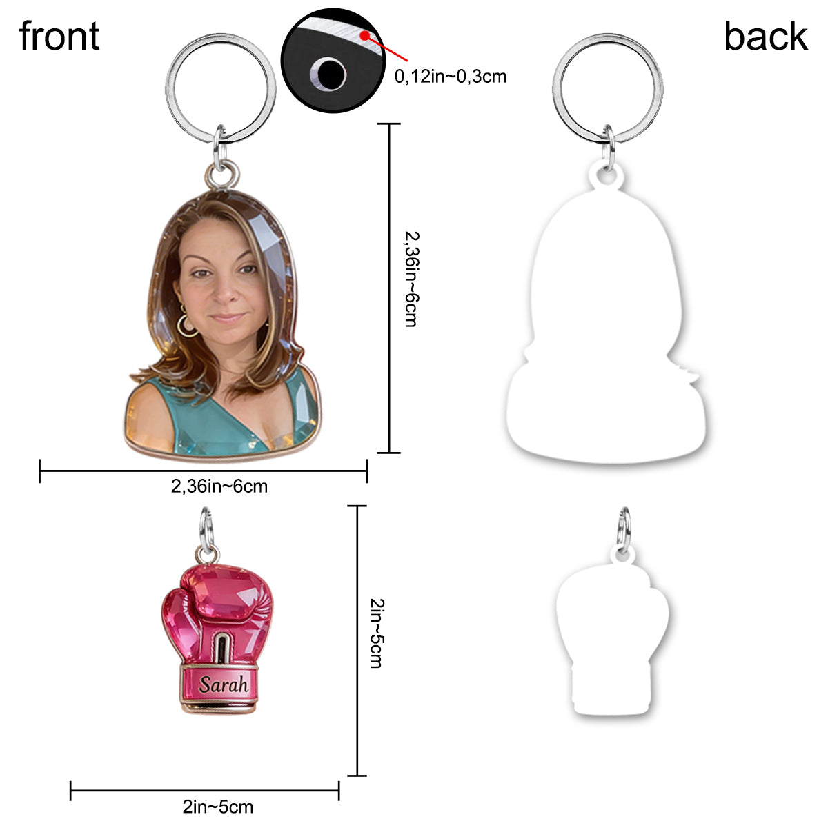 Sensibilisation au cancer du sein - Porte-clés personnalisé de sensibilisation au cancer du sein avec breloques