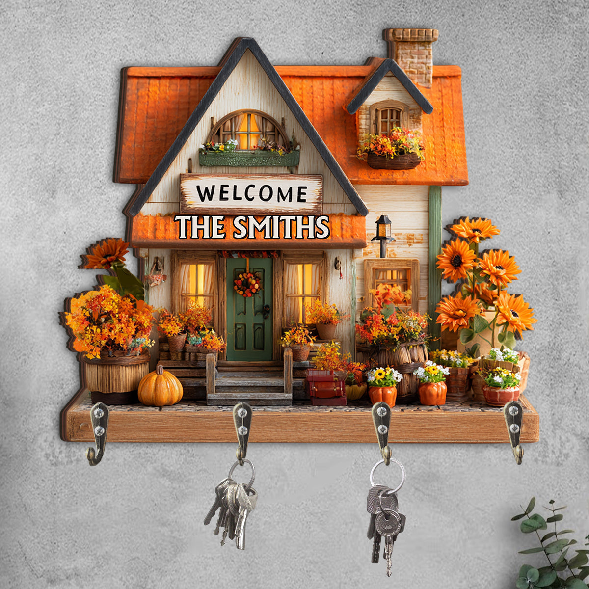 Happy Family - Personalized Family Custom Shaped Key Rack