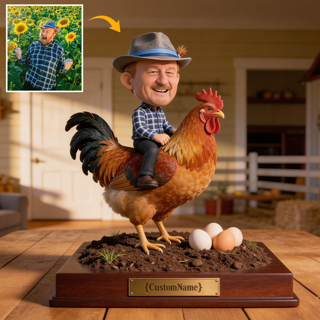 Idée cadeau pour les amoureux de la ferme, des poules et de la vie à la ferme : plaque acrylique personnalisée en forme de poule.