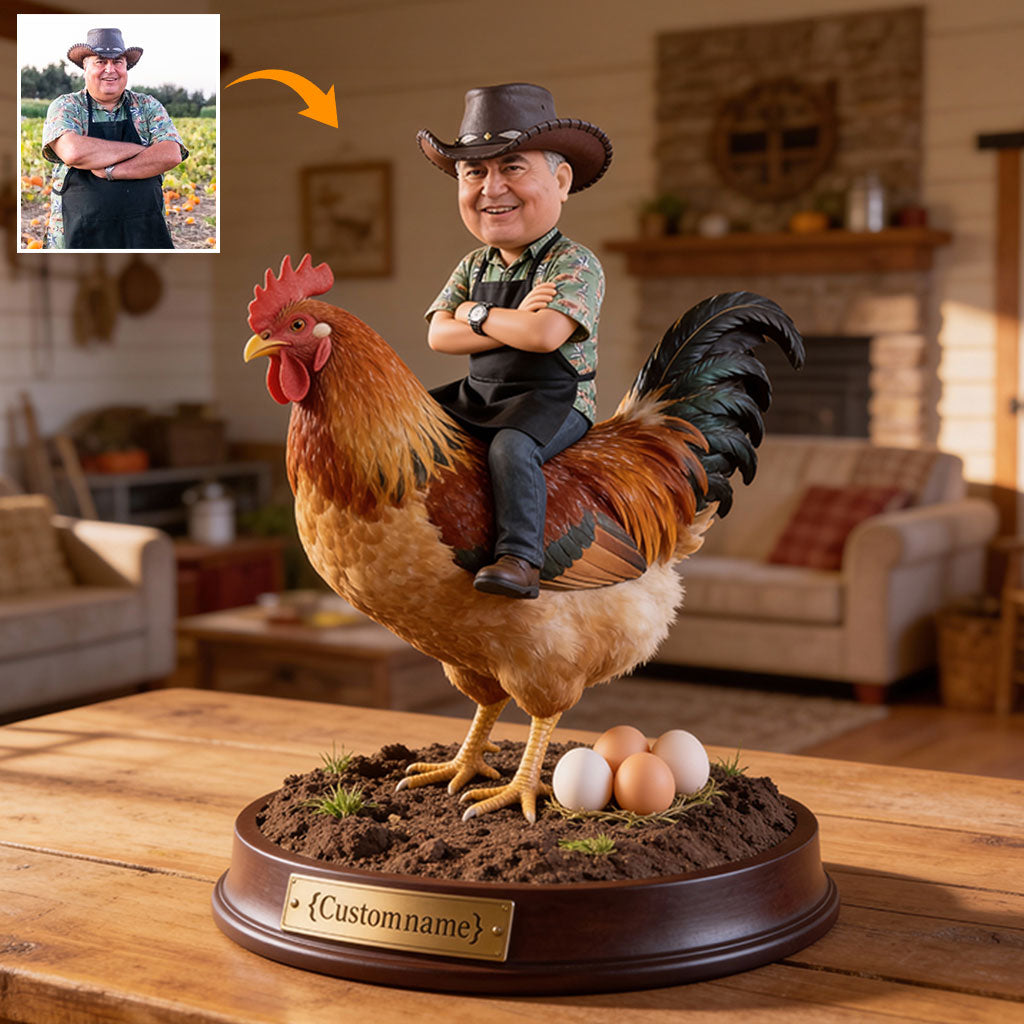 Idée cadeau pour les amoureux de la ferme, des poules et de la vie à la ferme : plaque acrylique personnalisée en forme de poule.