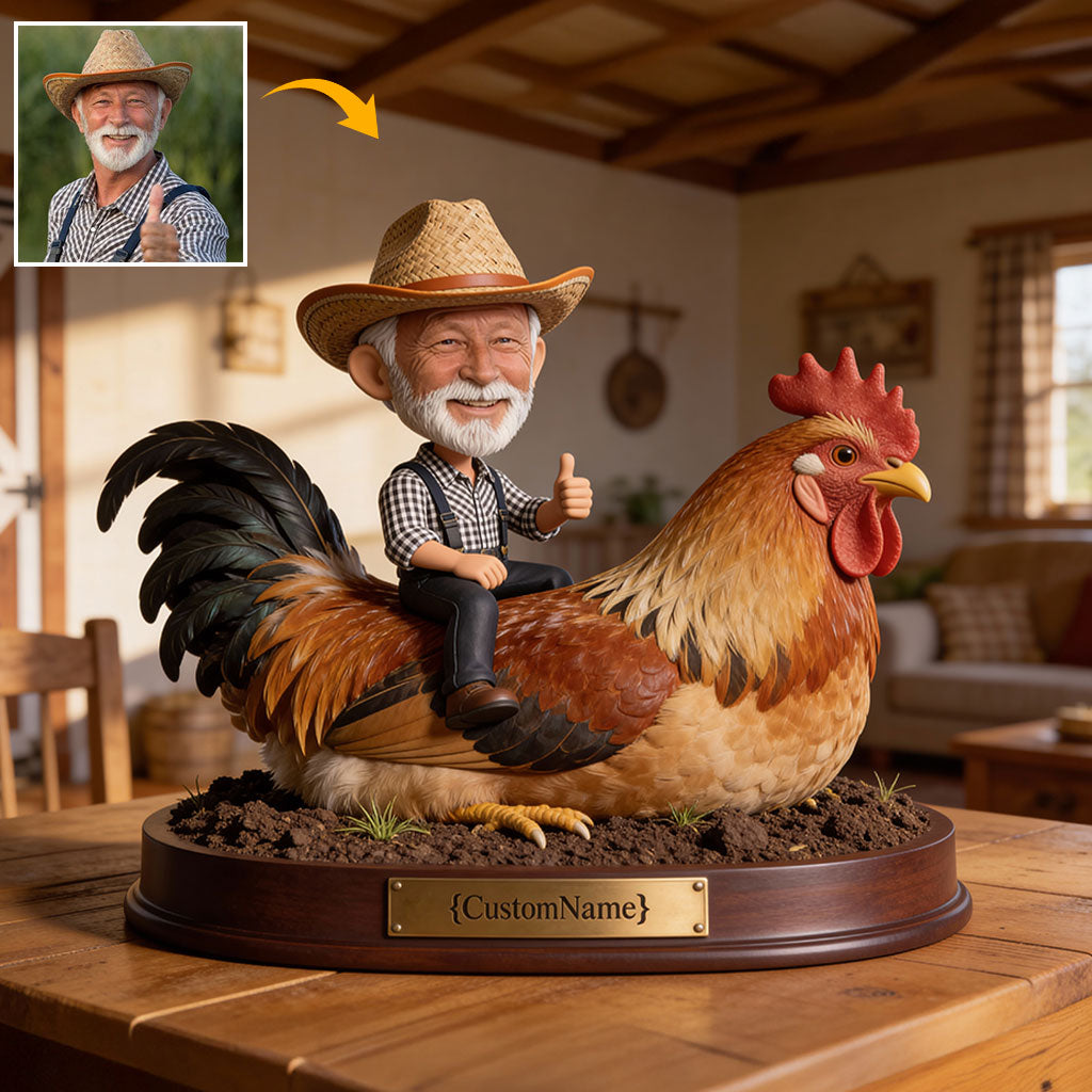 Idée cadeau pour les amoureux de la ferme, des poules et de la vie à la ferme : plaque acrylique personnalisée en forme de poule.