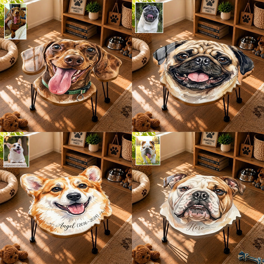 Pet Owner Gift - Personalized Dog Table Custom Shape