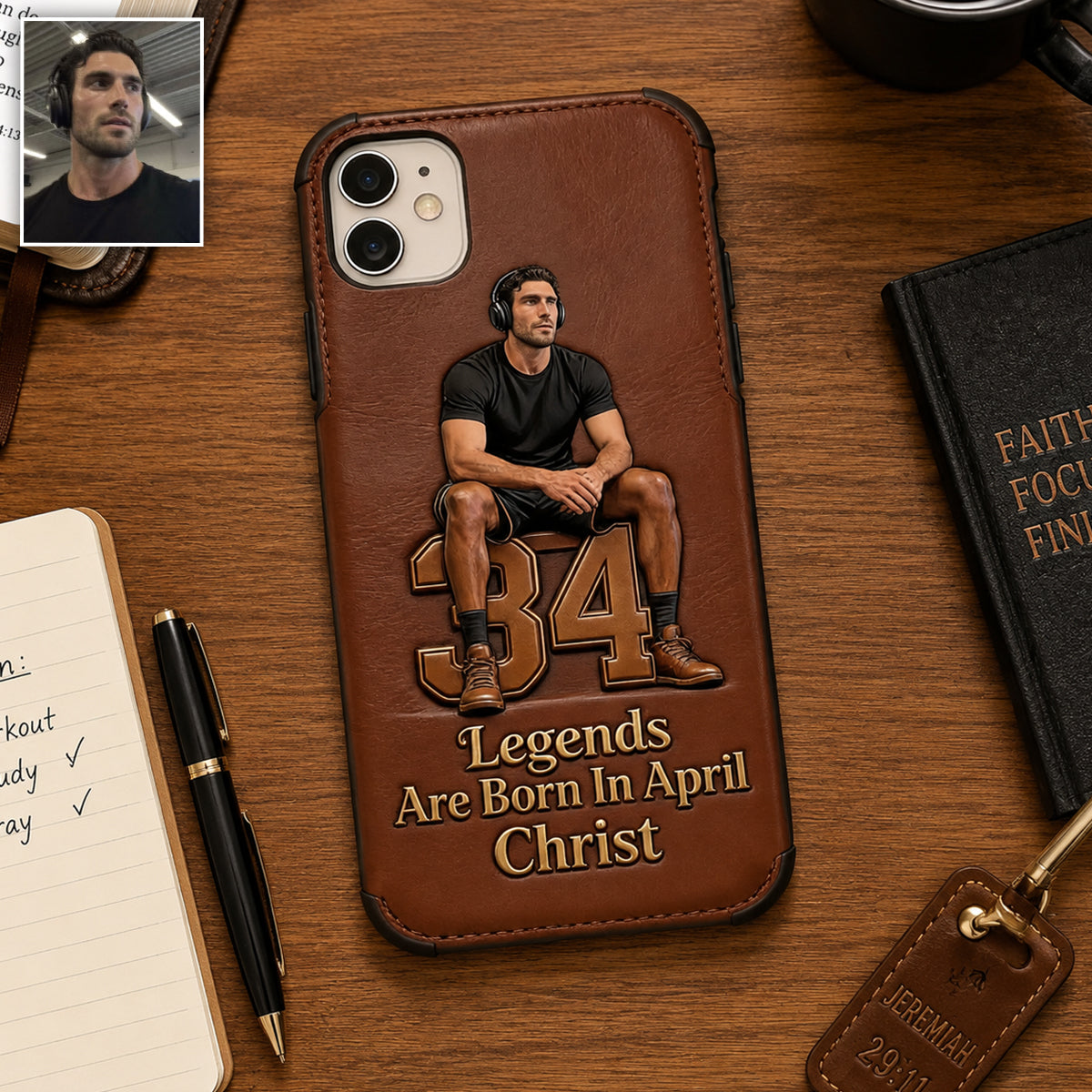 Happy Birthday Legends - Personalized Birthday 3D Embossed Leather Phone Case