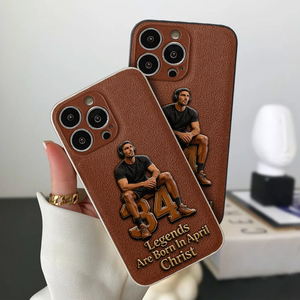 Happy Birthday Legends - Personalized Birthday 3D Embossed Leather Phone Case