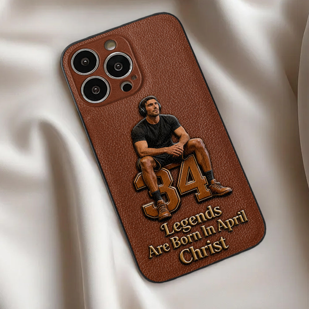 Happy Birthday Legends - Personalized Birthday 3D Embossed Leather Phone Case
