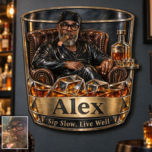 Cadeau pour Amateurs de Whisky - Enseigne Métallique Personnalisée Imprimée en 3D