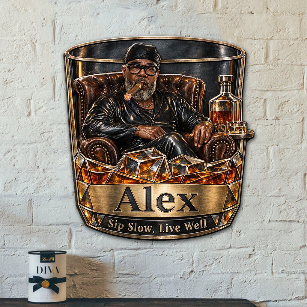 Whiskey Lovers Gift - Personalized Whisky 3D Printed Cut Metal Sign