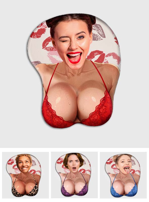 Any Photo Funny Face & Naughty - Personalized Couple 3D Mouse Pad