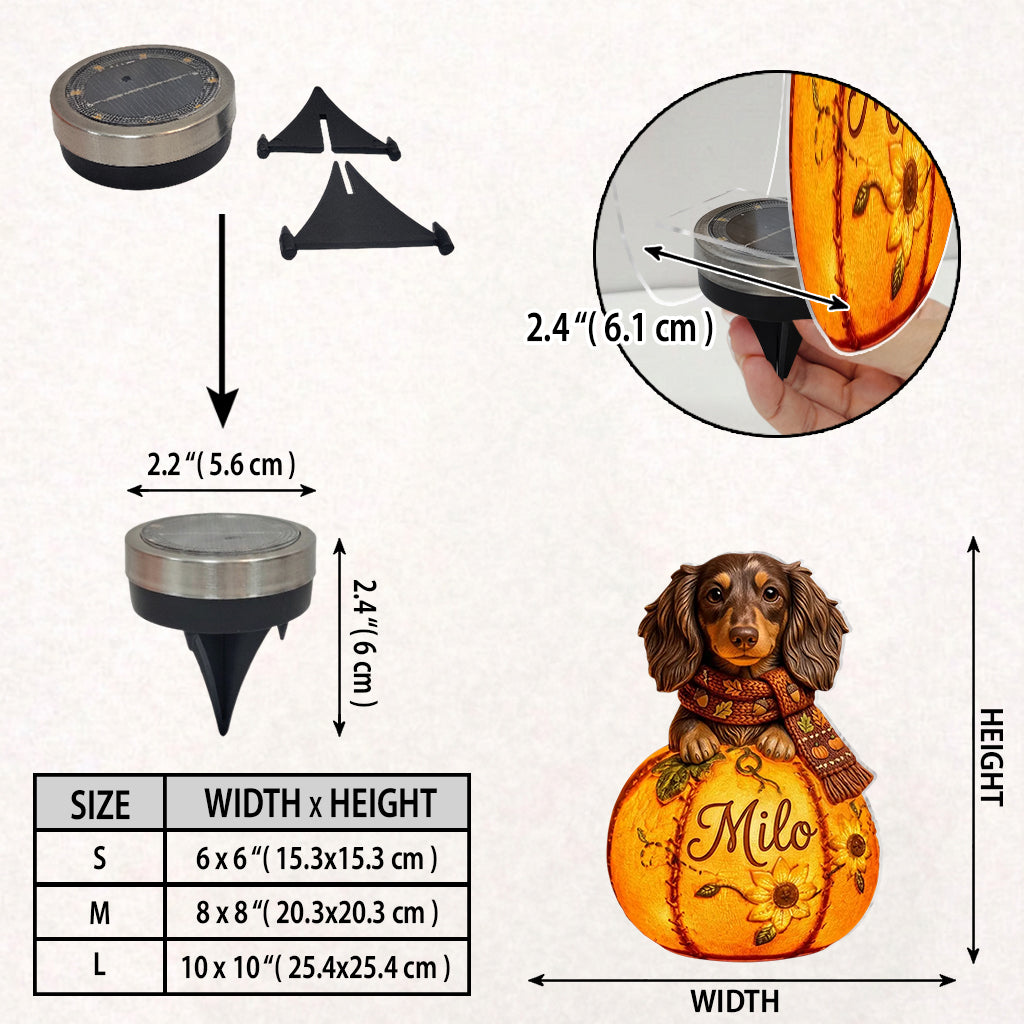 Fall Season Cute Pets - Personalized Dog Solar Acrylic Light