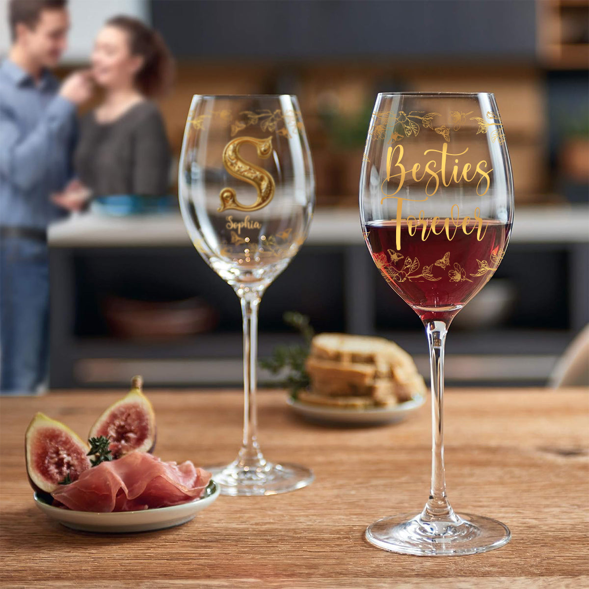 Meilleures amies pour toujours - Verre à vin personnalisé pour meilleures amies avec longue tige