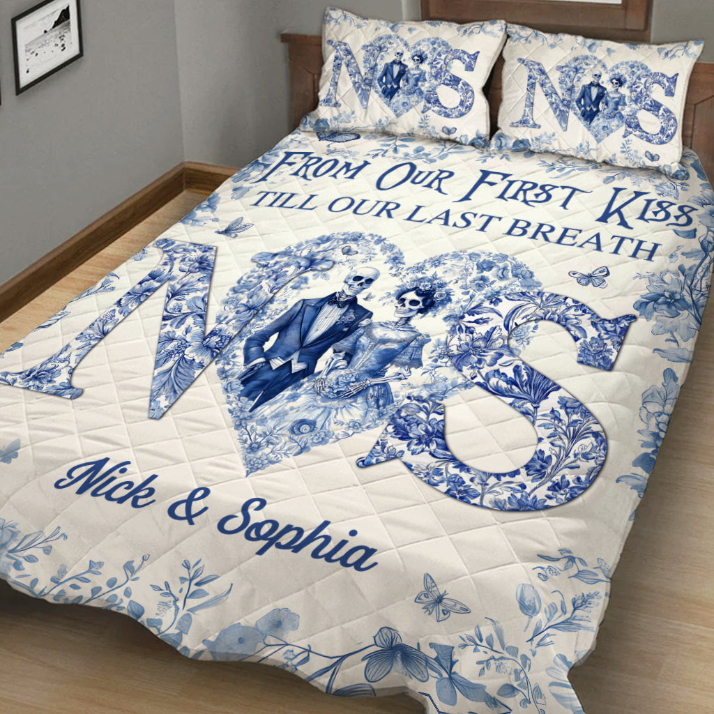 Jusqu'à ce que la mort nous sépare - Ensemble de courtepointes personnalisé pour couple