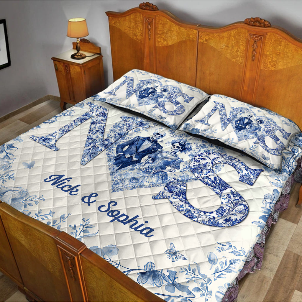 Jusqu'à ce que la mort nous sépare - Ensemble de courtepointes personnalisé pour couple