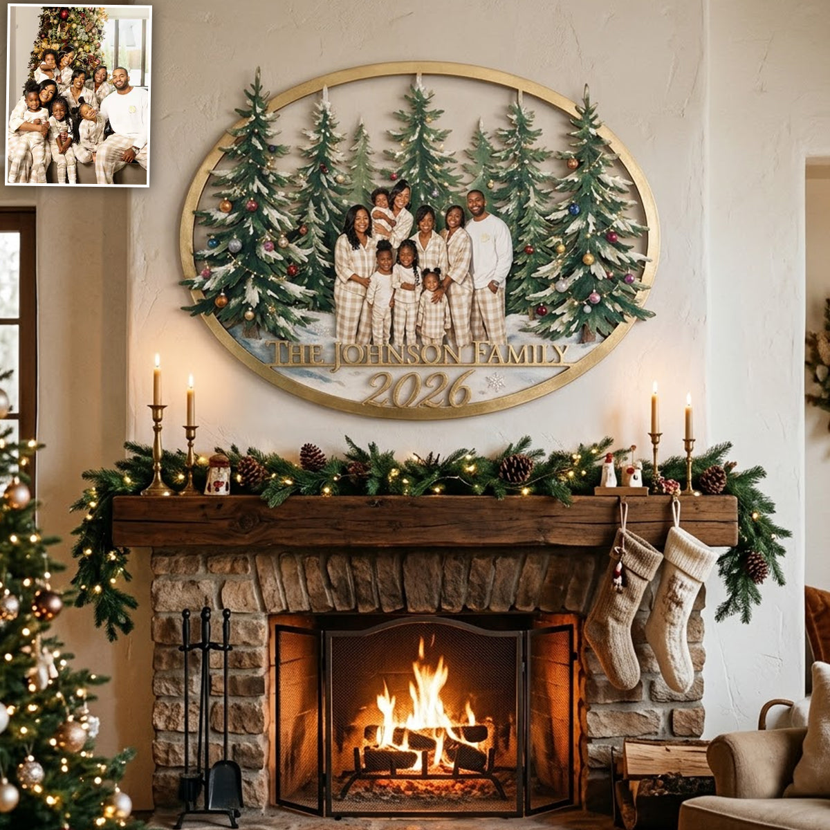 Our Christmas - Personalized Family 3D Printed Cut Metal Sign